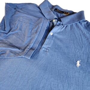 RALPH LAUREN Polo Shirt Mens 3XLT Blue Short Sleeve Big Tall Preppy